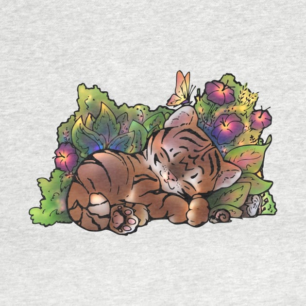 Napping Baby Tiger by LyddieDoodles